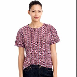 J. Crew coral/ navy blouse top